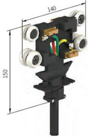 Токосъемник 52JD-4/40 40A (4 жилы, кабель L-1м)<br />